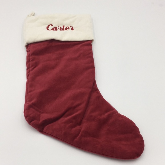 Pottery Barn Velvet Christmas Stocking “Carter” - Picture 11 of 11